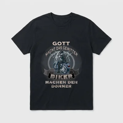 Motorrad Biker Spruch Donner T-Shirt – Klassisches T-Shirt in Schwarz