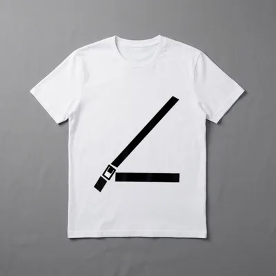 T-Shirt mit Auto Print – Gezeichneter Sicherheitsgurt mit Schloss auf grauem Grund – Klassisches T-Shirt in Schwarz