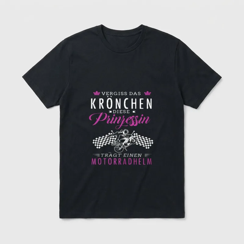 Motorrad Motiv Coole Motorradfahrerin Heisse T-Shirt – Klassisches T-Shirt in Schwarz
