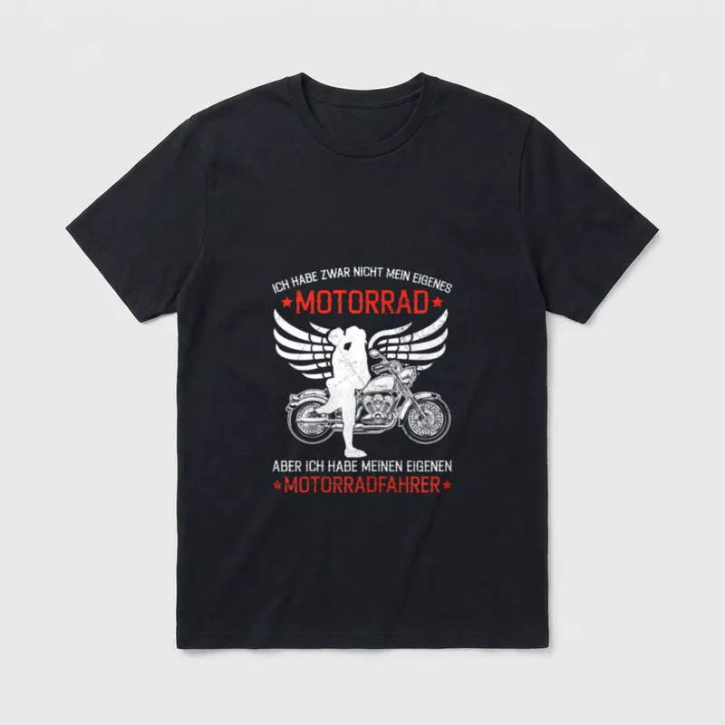Motorrad Bikerin Lustiges Motorradfahrerin T-Shirt – Klassisches T-Shirt in Schwarz