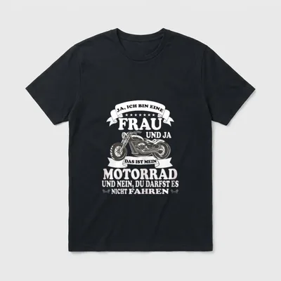 Motorrad Biker Spruch Bikerin T-Shirt – Klassisches T-Shirt in Schwarz