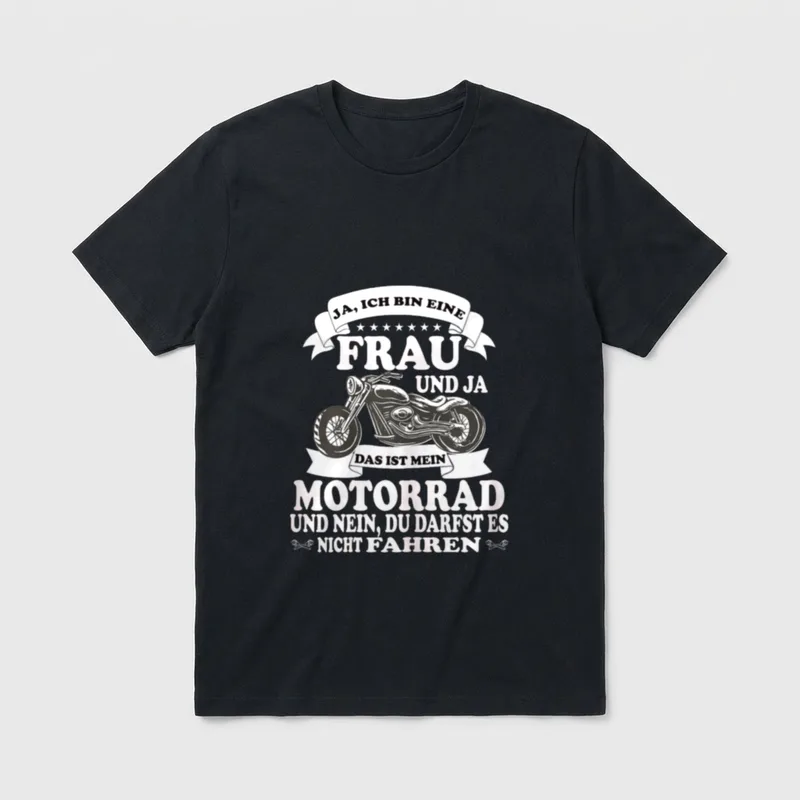 Motorrad Biker Spruch Bikerin T-Shirt – Klassisches T-Shirt in Schwarz
