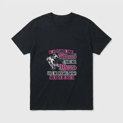 Motorrad Mama Motorradfahrerin Bikerin T-Shirt – Klassisches T-Shirt in Schwarz