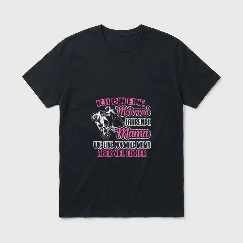 Motorrad Mama Motorradfahrerin Bikerin T-Shirt – Klassisches T-Shirt in Schwarz
