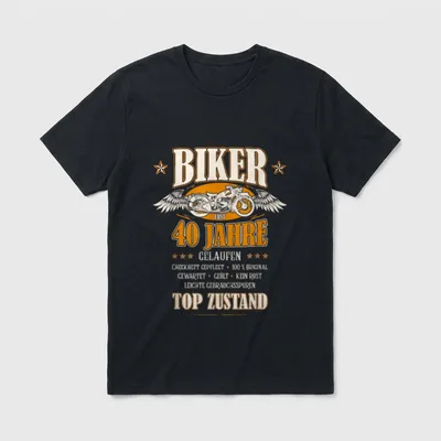 40. Geburtstag Biker Motorrad T-Shirt – Klassisches T-Shirt in Schwarz