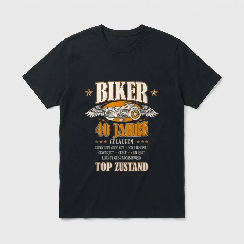 40. Geburtstag Biker Motorrad T-Shirt – Klassisches T-Shirt in Schwarz
