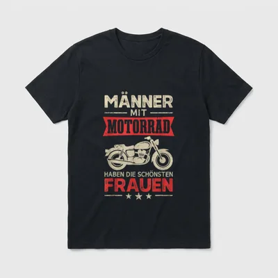Männer die Motorrad fahren Lustiges T-Shirt – Klassisches T-Shirt in Schwarz
