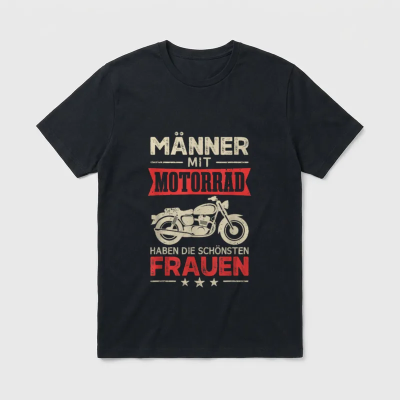 Männer die Motorrad fahren Lustiges T-Shirt – Klassisches T-Shirt in Schwarz
