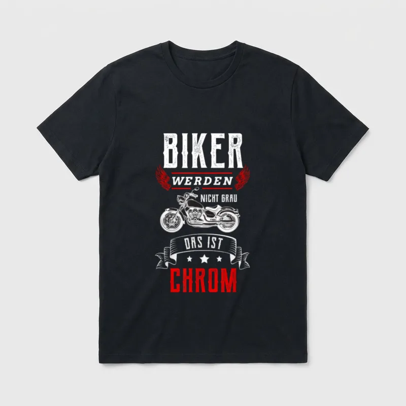 Motorrad Motiv Cooler Motorradfahrer T-Shirt – Klassisches T-Shirt in Schwarz