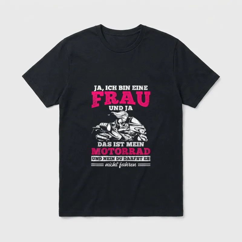 Motorradfahrerin Bikerin Frauen Spruch T-Shirt – Klassisches T-Shirt in Schwarz
