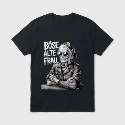Böse Alte Frau Motorrad T-Shirt – Klassisches T-Shirt in Schwarz