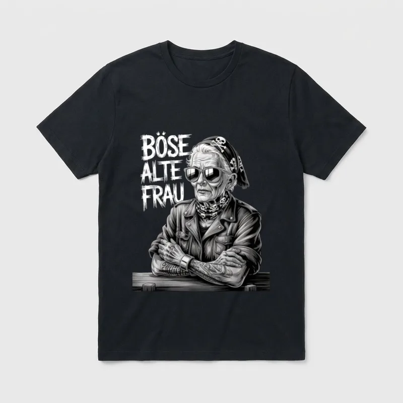 Böse Alte Frau Motorrad T-Shirt – Klassisches T-Shirt in Schwarz