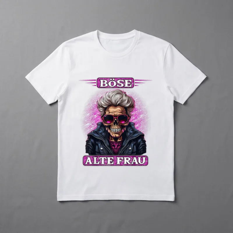Böse alte Frau Lustiges Motorrad Sarkasmus T-Shirt – Klassisches T-Shirt in Schwarz