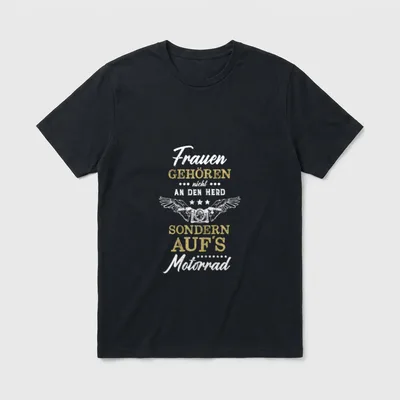 Coole Motorradfahrerin T-Shirt – Klassisches T-Shirt in Schwarz