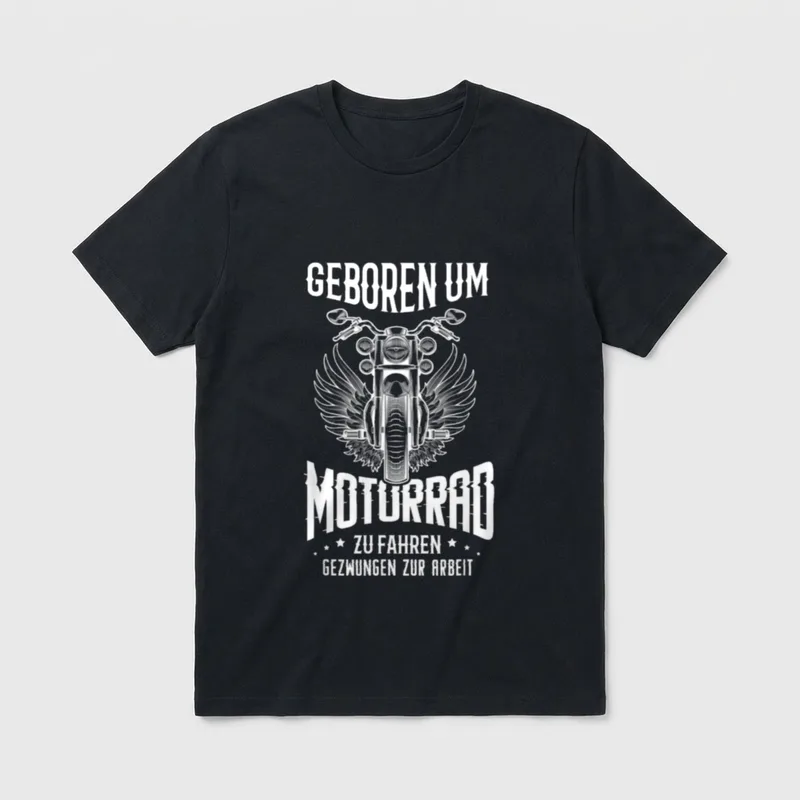Motorrad Motiv Cooler Motorradfahrer Männer T-Shirt – Klassisches T-Shirt in Schwarz