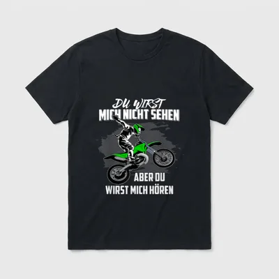 Motocross Motorrad Design Motiv T-Shirt – Klassisches T-Shirt in Schwarz