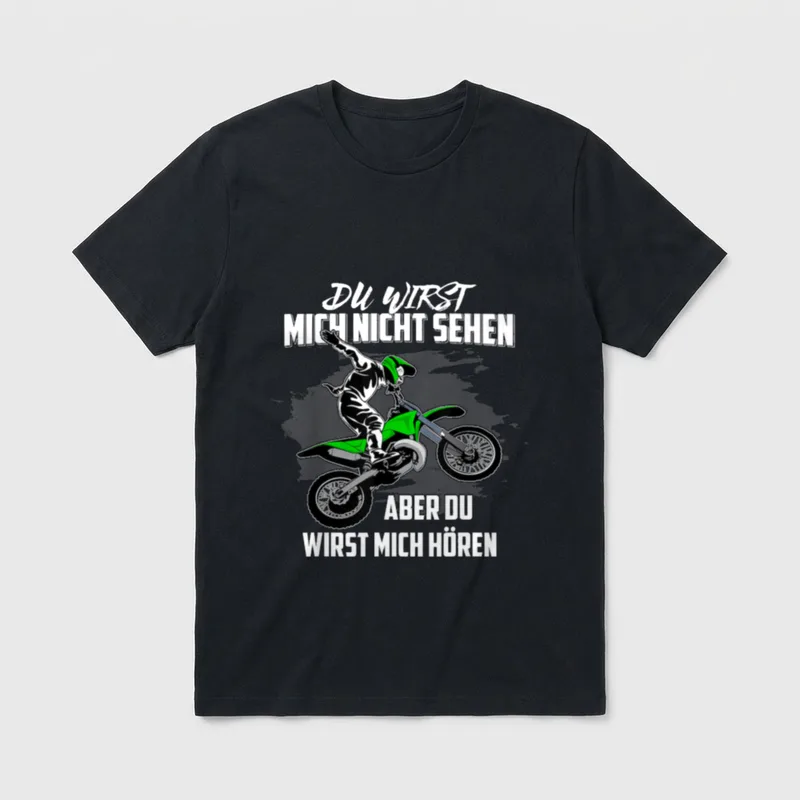 Motocross Motorrad Design Motiv T-Shirt – Klassisches T-Shirt in Schwarz