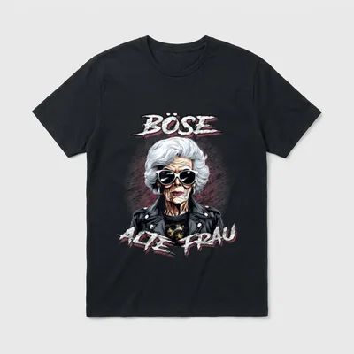 Böse alte Frau Lustiges Motorrad & Auto T-Shirt – Klassisches T-Shirt in Schwarz