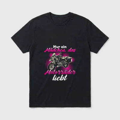 Motorradfahrerin Bikerin Frauen Lustiger T-Shirt – Klassisches T-Shirt in Schwarz