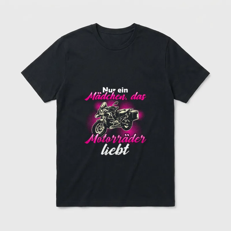 Motorradfahrerin Bikerin Frauen Lustiger T-Shirt – Klassisches T-Shirt in Schwarz