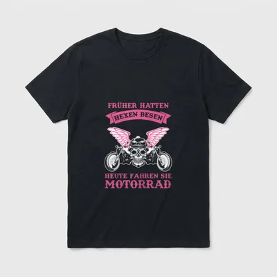Früher Hatten Hexen Besen T-Shirt – Klassisches T-Shirt in Schwarz