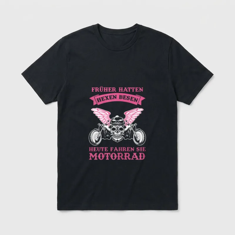 Früher Hatten Hexen Besen T-Shirt – Klassisches T-Shirt in Schwarz