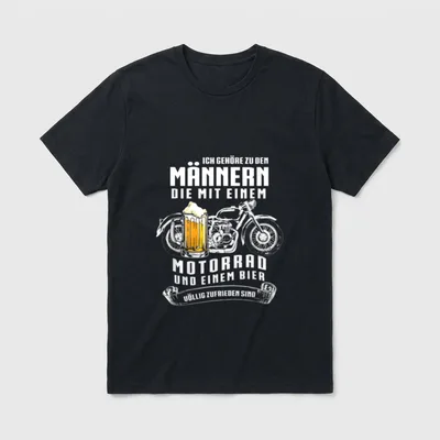 Lustiges Motorrad Bier Motorradfahrer T-Shirt – Klassisches T-Shirt in Schwarz