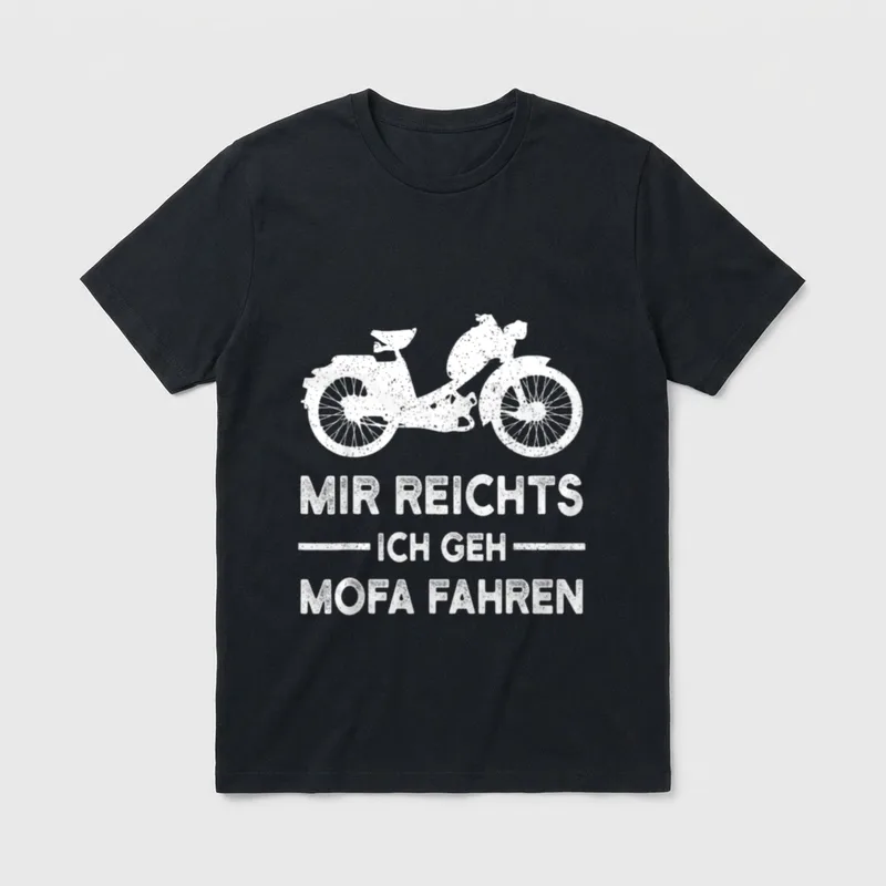 Mofa Moped Roller Motorrad T-Shirt – Klassisches T-Shirt in Schwarz
