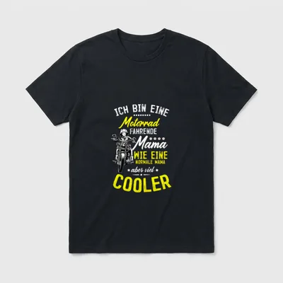 Coole Motorradfahrerin Mama T-Shirt – Klassisches T-Shirt in Schwarz