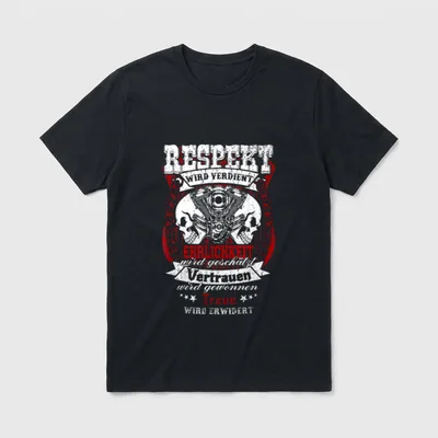 Biker Spruch Respekt Motorrad T-Shirt – Klassisches T-Shirt in Schwarz