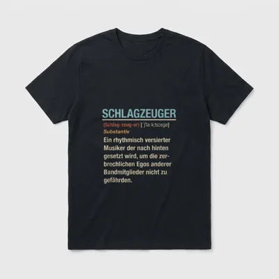 Schlagzeuger Definition Begriff Lustiges T-Shirt – Klassisches T-Shirt in Schwarz