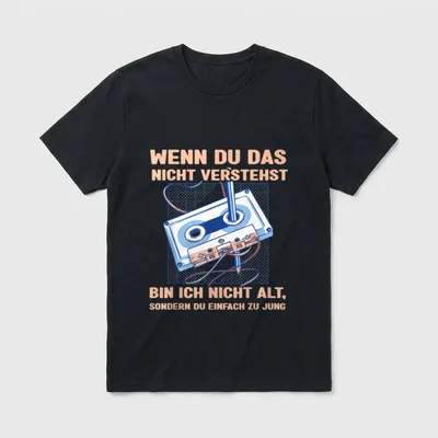 Lustiger Spruch Bandsalat 80er T-Shirt – Klassisches T-Shirt in Schwarz