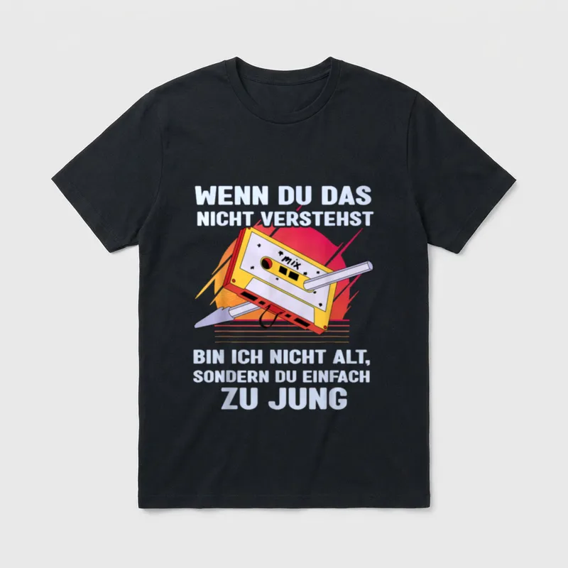 Lustiger Spruch Bandsalat 80er 90er T-Shirt – Klassisches T-Shirt in Schwarz