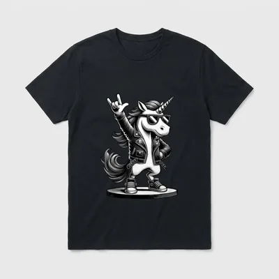 Rockmusik & Heavy Metal T-Shirt – Klassisches T-Shirt in Schwarz
