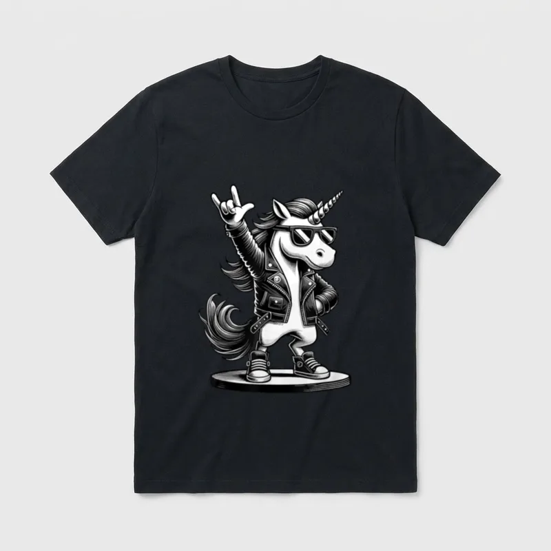 Rockmusik & Heavy Metal T-Shirt – Klassisches T-Shirt in Schwarz