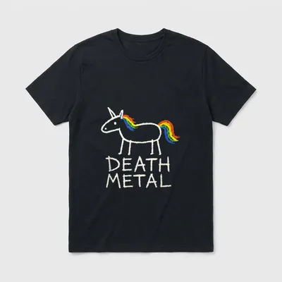 Lustiges Einhorn Death Metal T-Shirt – Klassisches T-Shirt in Schwarz