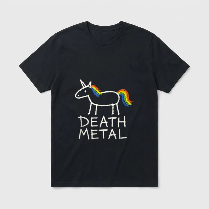 Lustiges Einhorn Death Metal T-Shirt – Klassisches T-Shirt in Schwarz