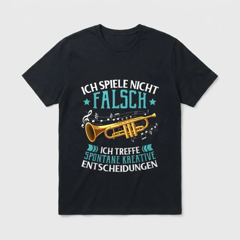 Ich spiele nicht falsch T-Shirt – Klassisches T-Shirt in Schwarz