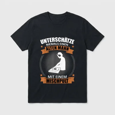 DJ Mischpult Plattenspieler Alter T-Shirt – Klassisches T-Shirt in Schwarz