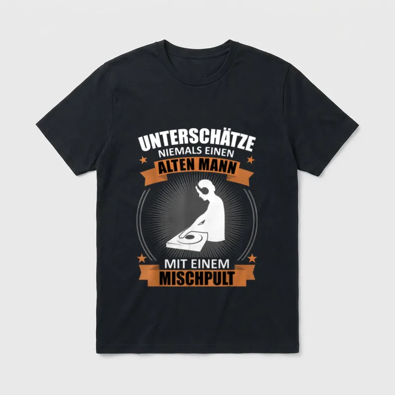 DJ Mischpult Plattenspieler Alter T-Shirt – Klassisches T-Shirt in Schwarz