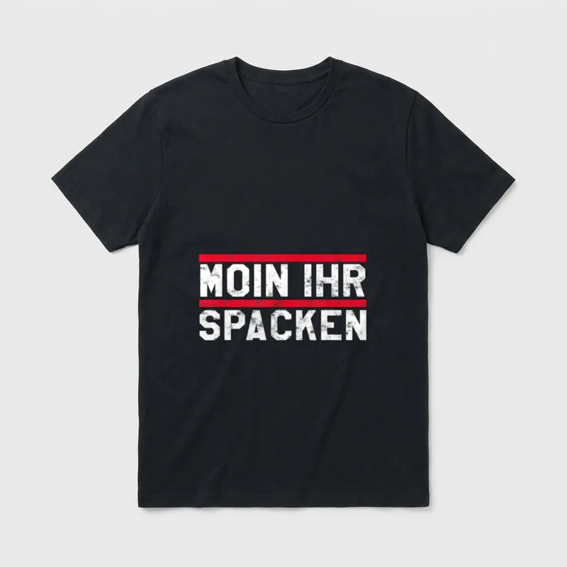 Moin Ihr Spacken Lustiges Norddeutsch T-Shirt – Klassisches T-Shirt in Schwarz