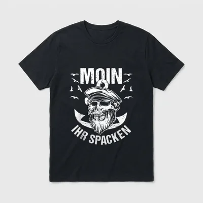 Moin ihr Spacken Lustiges Norddeutschland T-Shirt – Klassisches T-Shirt in Schwarz
