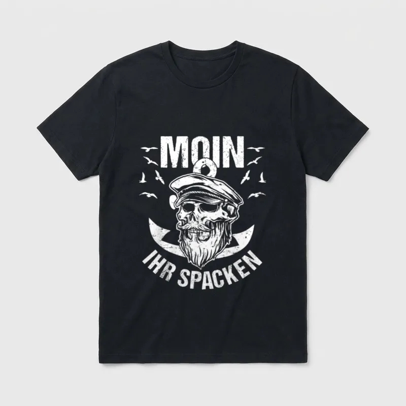 Moin ihr Spacken Lustiges Norddeutschland T-Shirt – Klassisches T-Shirt in Schwarz