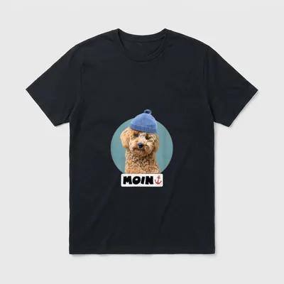 Moin Spruch Motiv Pudel-mütze T-Shirt – Klassisches T-Shirt in Schwarz