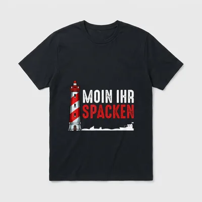 Norden Anker Plattdeutsch Spruch T-Shirt – Klassisches T-Shirt in Schwarz