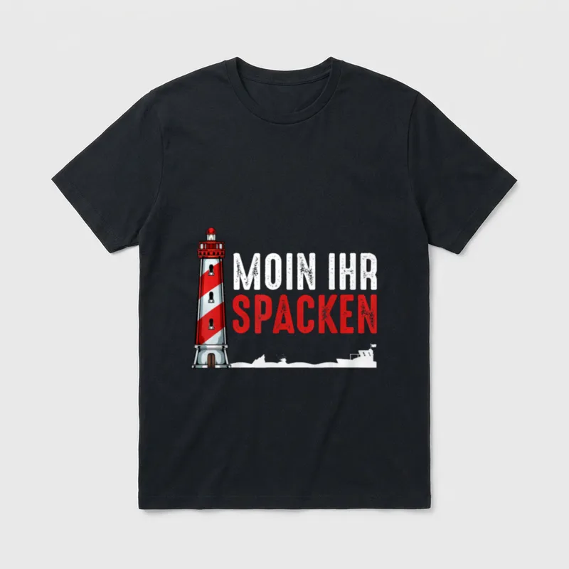 Norden Anker Plattdeutsch Spruch T-Shirt – Klassisches T-Shirt in Schwarz