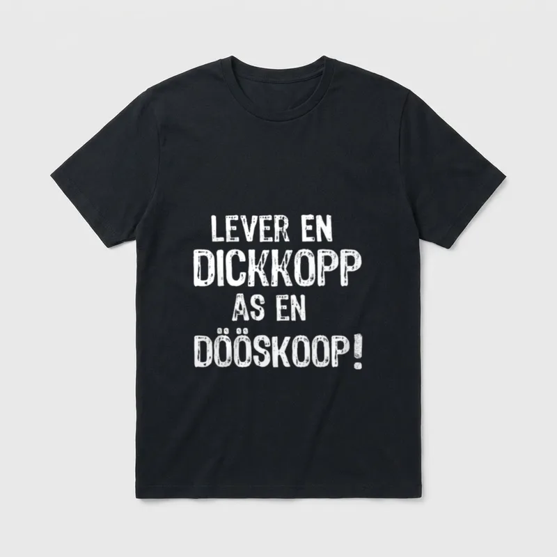 Lustiges Lever en Dickkopp T-Shirt – Klassisches T-Shirt in Schwarz