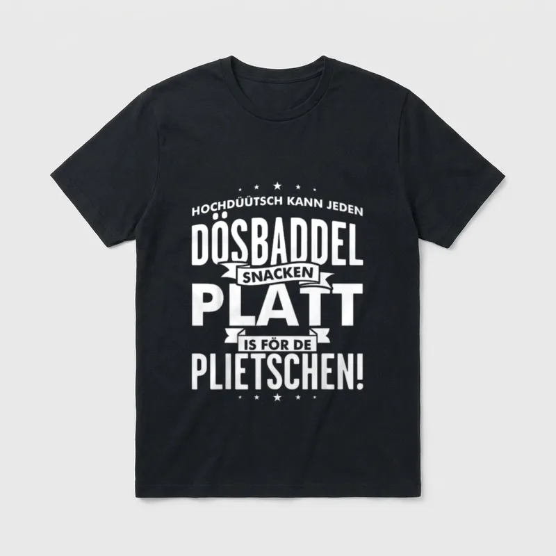 Platt Is För De T-Shirt – Klassisches T-Shirt in Schwarz