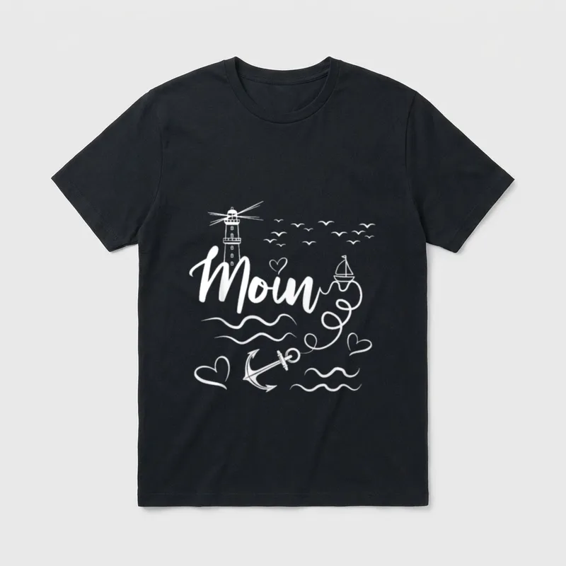 Moin Lustiges Norddeutschland Nordsee T-Shirt – Klassisches T-Shirt in Schwarz