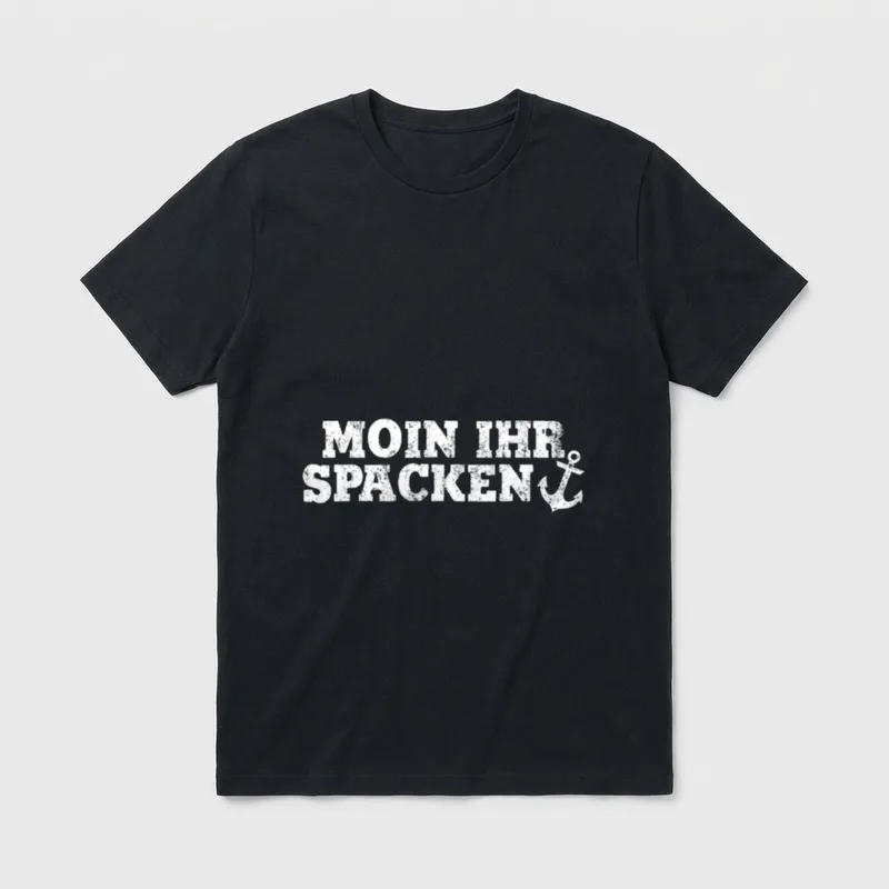 Moin Ihr Spacken witziges Norddeutsch & Plattdeutsch T-Shirt – Klassisches T-Shirt in Schwarz